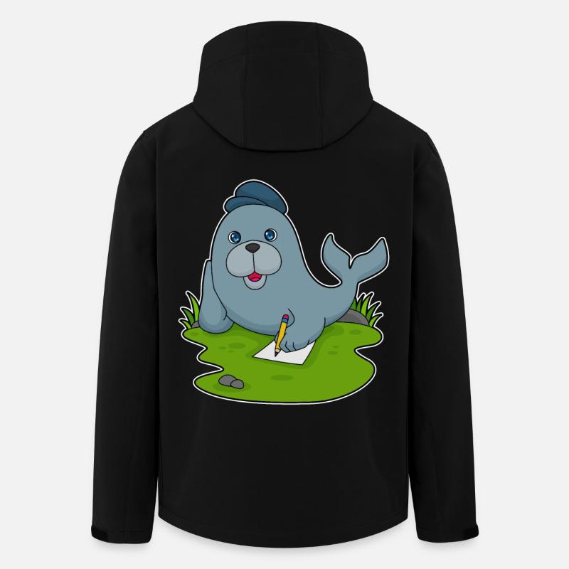 Papier crayon scellé - Veste softshell homme en polyester recyclé Stanley/Stella - noir