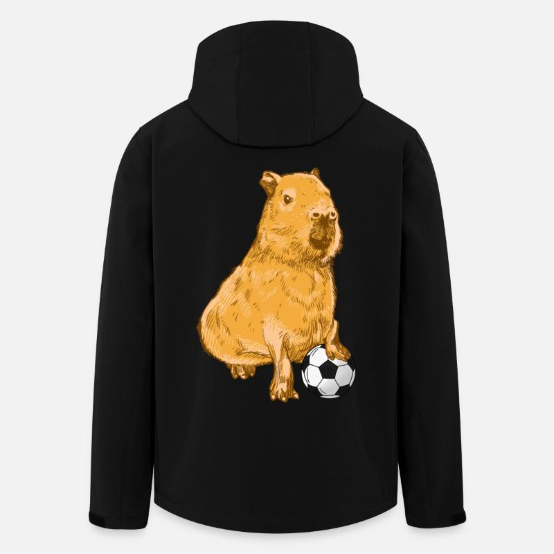 Capybara Fußball - Recycelte Männer Softshell-Jacke von Stanley/Stella - Schwarz