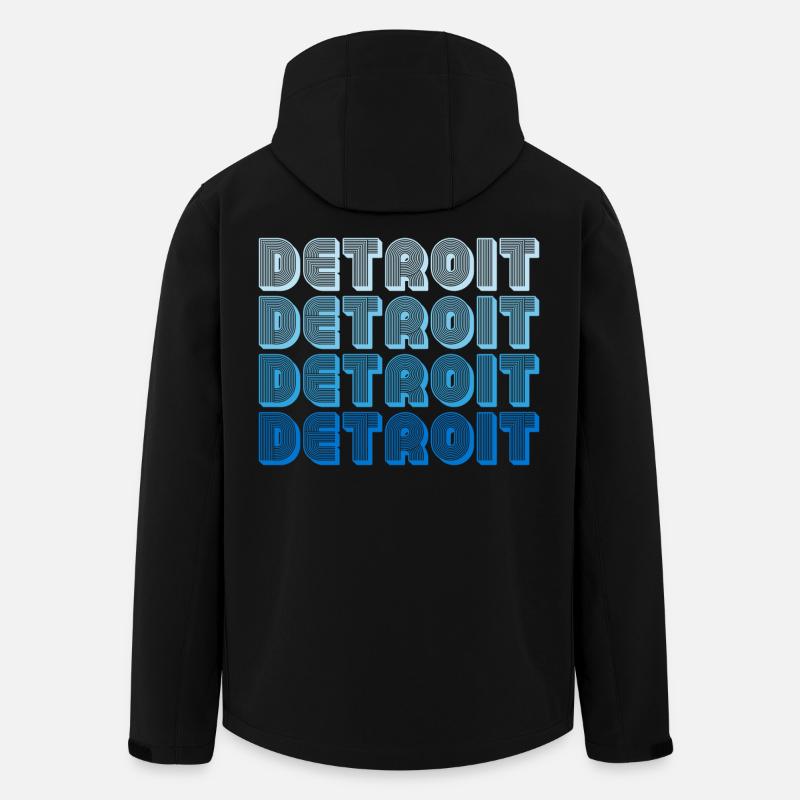 Detroit Gradient Word Sequence - Men’s Recycled Softshell Jacket by Stanley/Stella - black