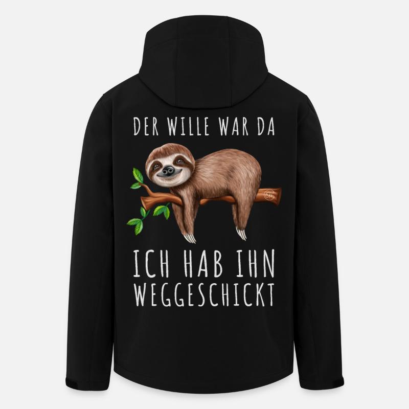 Der Wille war da ich hab ihn weggeschickt Faultier - Recycelte Männer Softshell-Jacke von Stanley/Stella - Schwarz