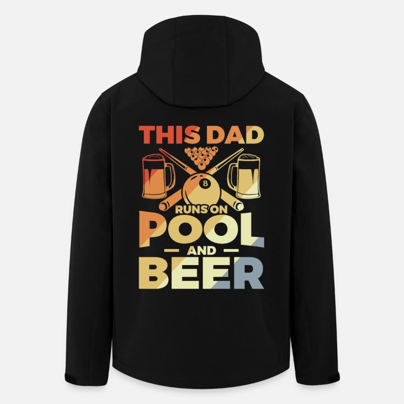 Drôle de papa billard - Veste softshell homme en polyester recyclé Stanley/Stella - noir