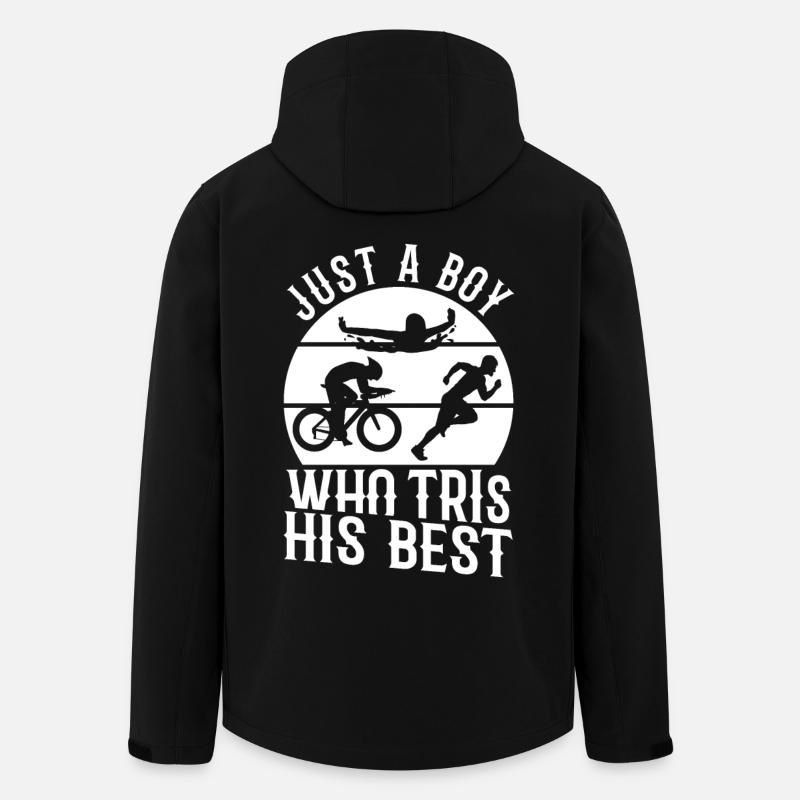 Compétiteurs de triathlon - Veste softshell homme en polyester recyclé Stanley/Stella - noir