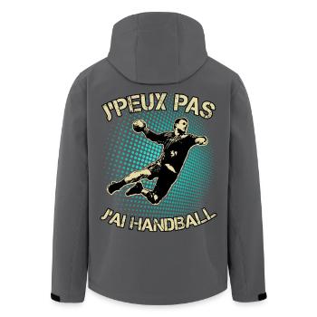 J'peux pas J'ai Handball - Veste softshell homme en polyester recyclé Stanley/Stella - noir - Dos - AI Model Male 185 light (185cm)