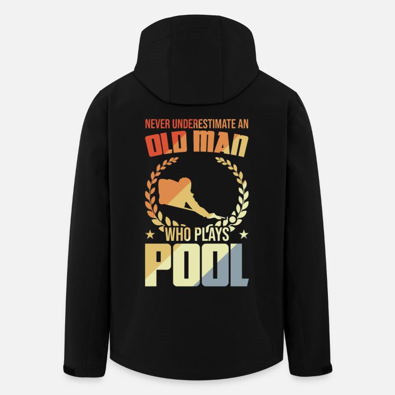 Old man playing pool - Men’s Recycled Softshell Jacket by Stanley/Stella - black