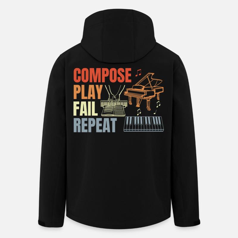 Routine de pianiste - Veste softshell homme en polyester recyclé Stanley/Stella - noir