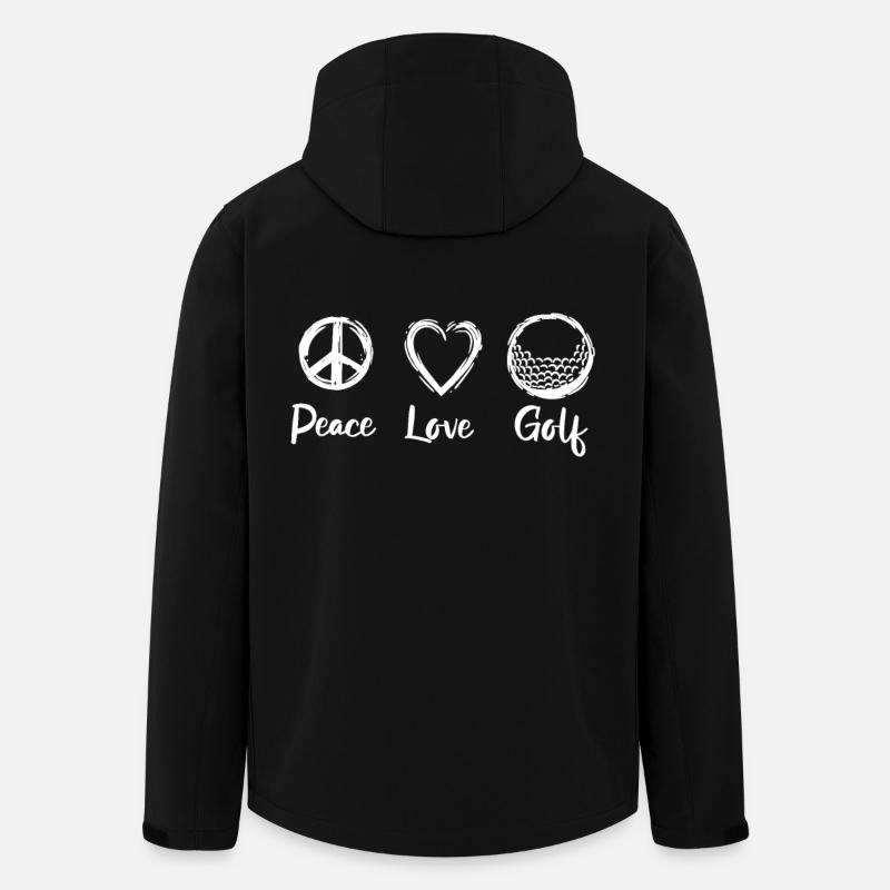 Peace Love Golf - Veste softshell homme en polyester recyclé Stanley/Stella - noir