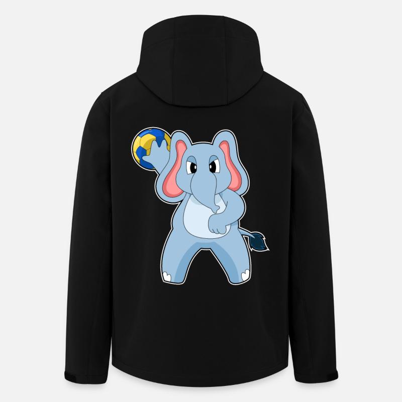 Eléphant Handballeur Handball - Veste softshell homme en polyester recyclé Stanley/Stella - noir