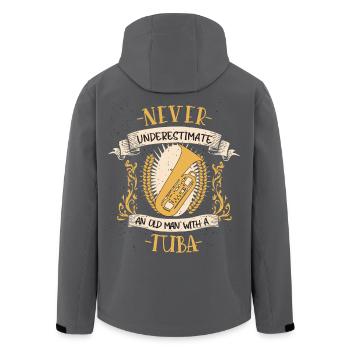 Tuba Musicien Instrument Musique à vent Cadeau - Veste softshell homme en polyester recyclé Stanley/Stella - noir - Dos - AI Model Male 185 light (185cm)