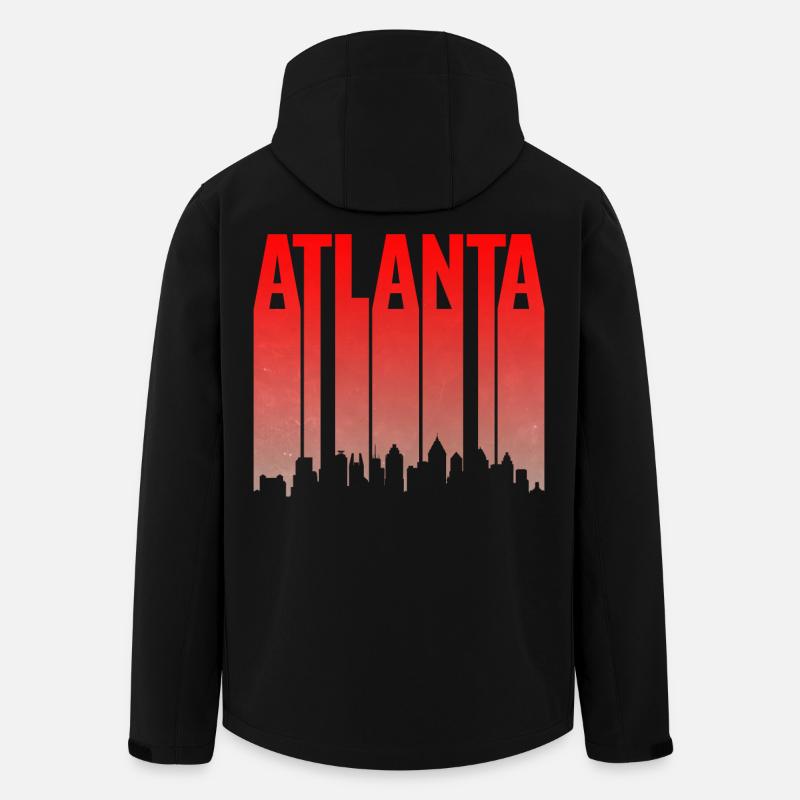 Atlanta Skyline Gradient - Recycelte Männer Softshell-Jacke von Stanley/Stella - Schwarz