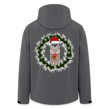 Otter Christmas - Funny Shirts - Advent Gift - Men’s Recycled Softshell Jacket by Stanley/Stella - anthracite - Back - AI Model Male 185 light (185cm)