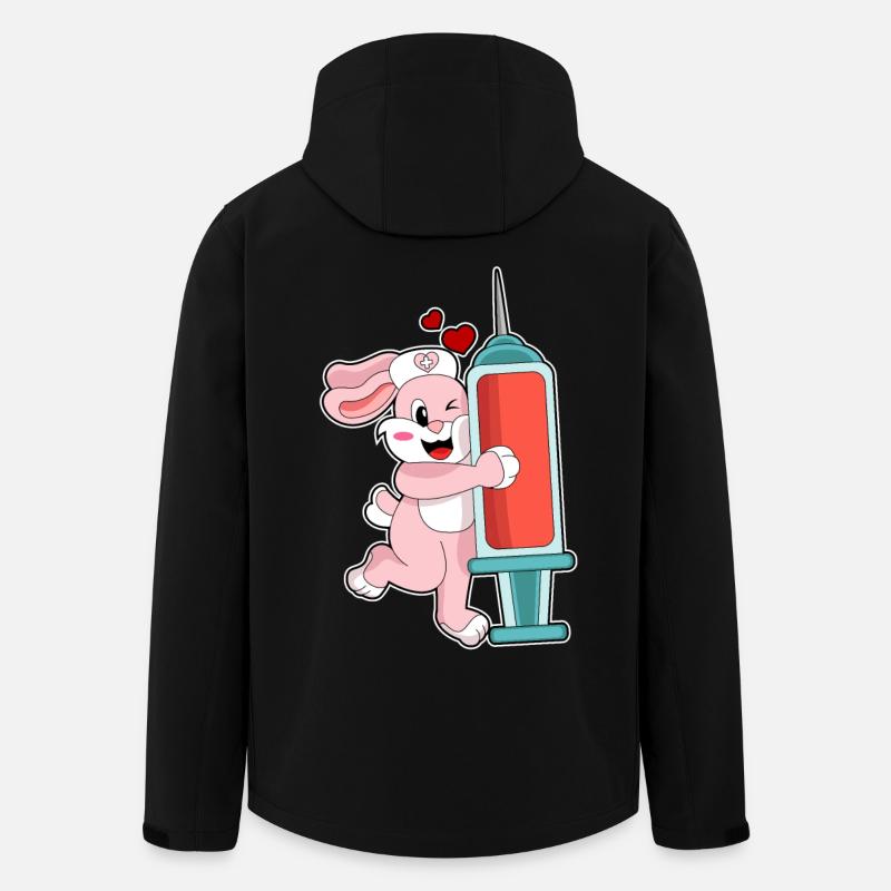 Seringue d’infirmière lapin - Veste softshell homme en polyester recyclé Stanley/Stella - noir