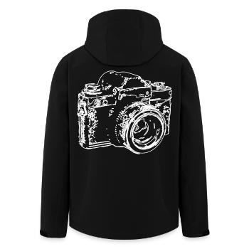 Classic Camera Sketch - Men’s Recycled Softshell Jacket by Stanley/Stella - black - Back - AI Model Male 185 light (185cm)