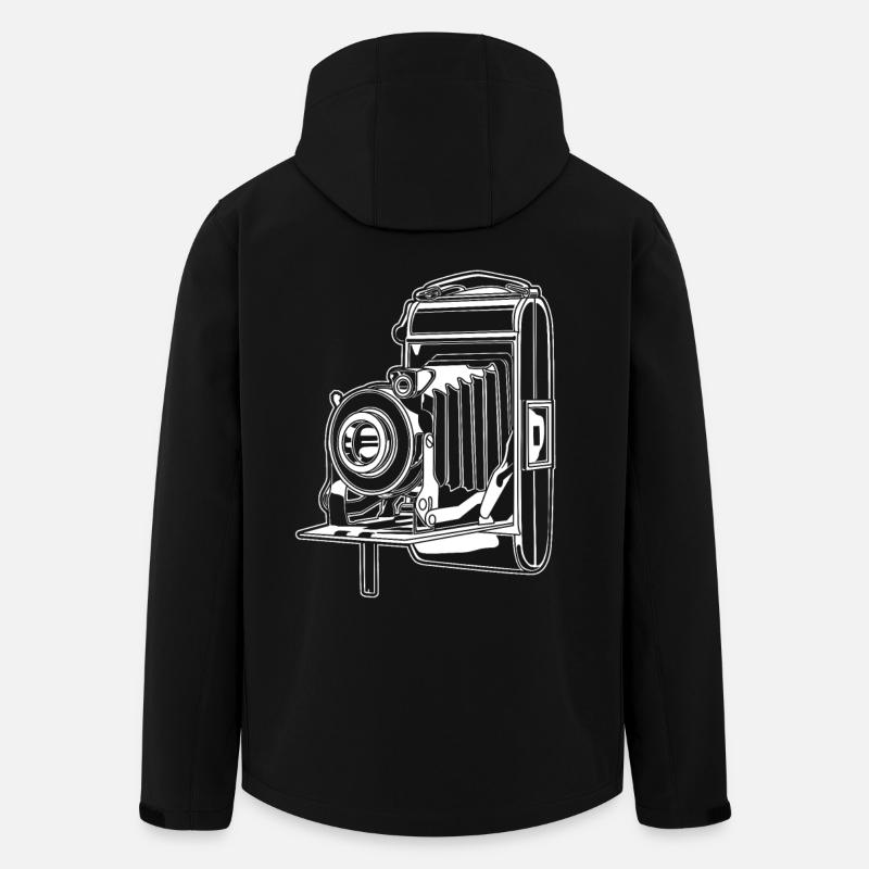 Altmodische Fotokamera - Recycelte Männer Softshell-Jacke von Stanley/Stella - Schwarz