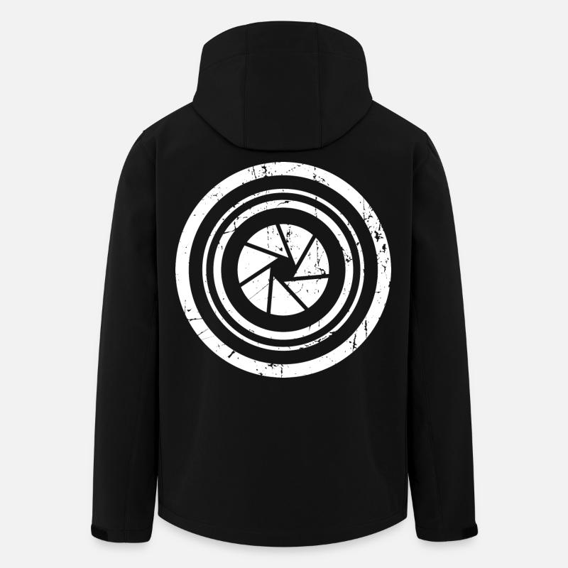 Objectif de caméra photo - Veste softshell homme en polyester recyclé Stanley/Stella - noir