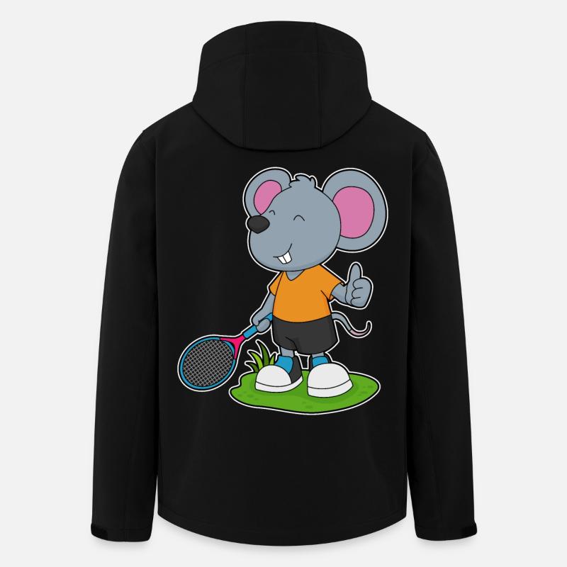 Mouse Tennis Racket - Men’s Recycled Softshell Jacket by Stanley/Stella - black