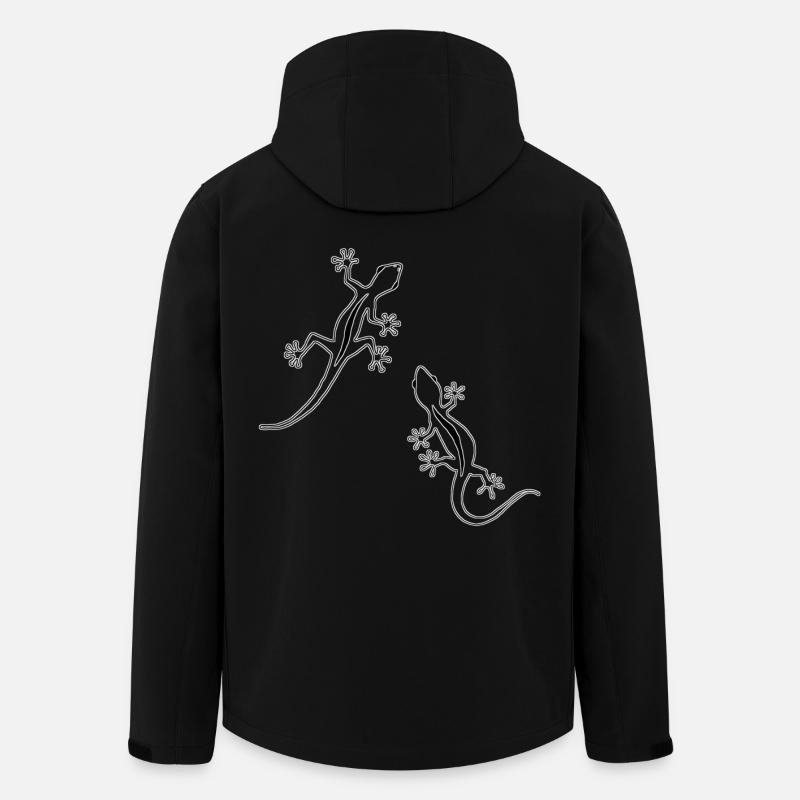 Two Lizards (b&w) - Men’s Recycled Softshell Jacket by Stanley/Stella - black