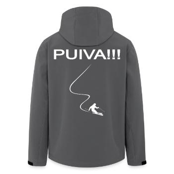Puiva, Pulverschnee, Skitour, skifahren, Powder - Recycelte Männer Softshell-Jacke von Stanley/Stella - Schwarz - Hinten - AI Model Male 185 light (185cm)