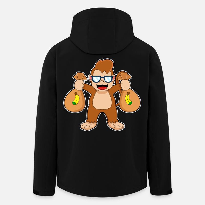 Affe Bandit Geldsack - Recycelte Männer Softshell-Jacke von Stanley/Stella - Schwarz