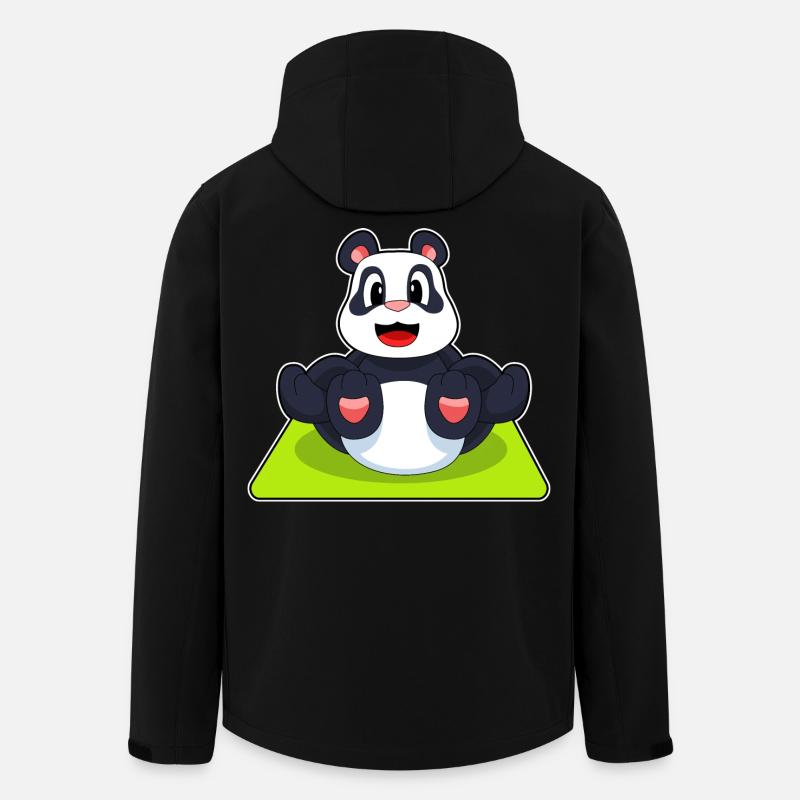 Méditation Panda Yoga - Veste softshell homme en polyester recyclé Stanley/Stella - noir