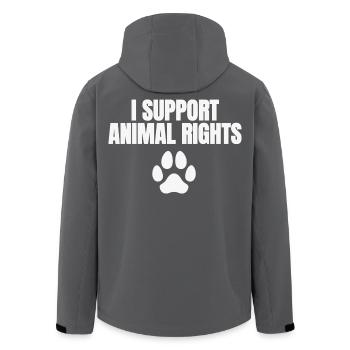 I Support Animal Rights - Men’s Recycled Softshell Jacket by Stanley/Stella - black - Back - AI Model Male 185 light (185cm)