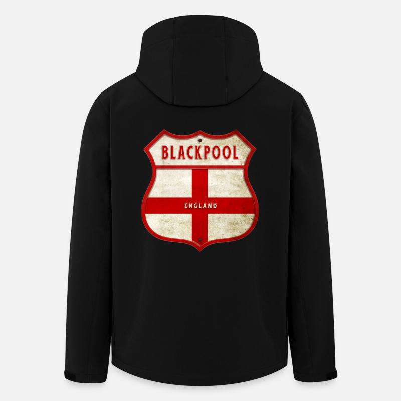 Blason de Blackpool, Angleterre - Veste softshell homme en polyester recyclé Stanley/Stella - noir