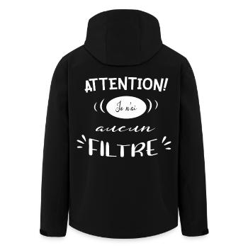 Attention sans filtre - Veste softshell homme en polyester recyclé Stanley/Stella - noir - Dos - AI Model Male 185 light (185cm)