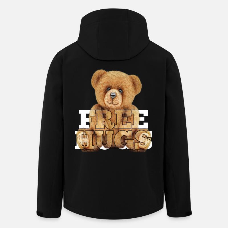 Teddy Free Hugs Cadeau - Veste softshell homme en polyester recyclé Stanley/Stella - noir