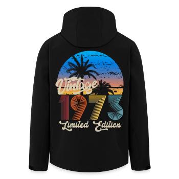 Round Birthday Vintage 1973 Gift - Men’s Recycled Softshell Jacket by Stanley/Stella - black - Back - AI Model Male 185 light (185cm)