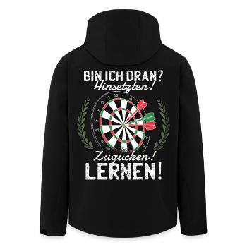 Dartspiel Spieler - Recycelte Männer Softshell-Jacke von Stanley/Stella - Schwarz - Hinten - AI Model Male 185 light (185cm)