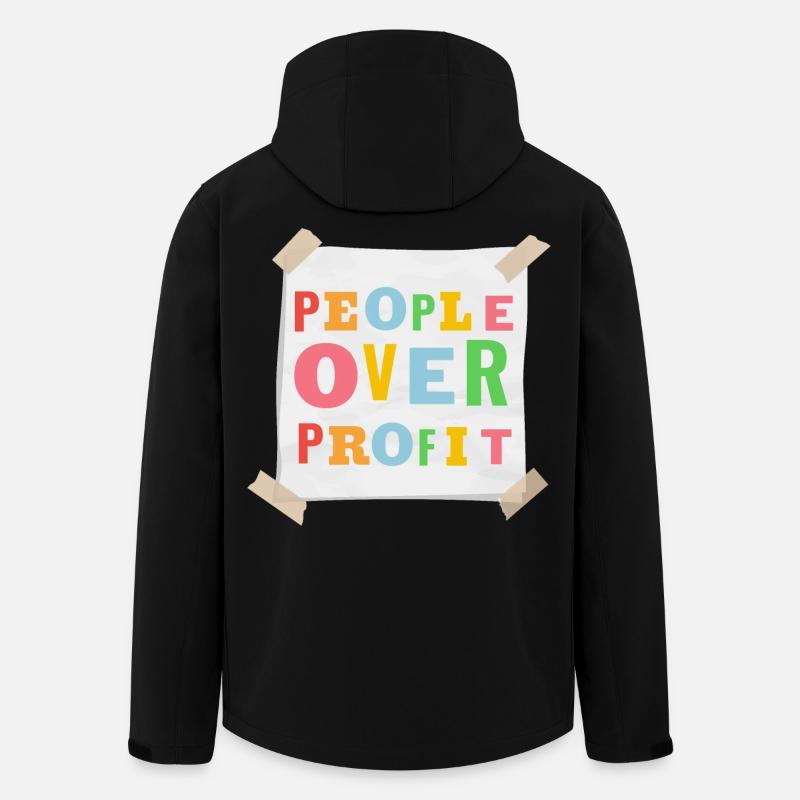 People Over Profit - Recycelte Männer Softshell-Jacke von Stanley/Stella - Schwarz