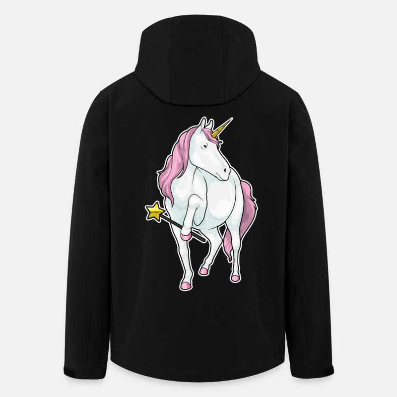 Einhorn Zauberer Zauberstab - Recycelte Männer Softshell-Jacke von Stanley/Stella - Schwarz