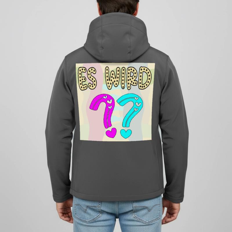 BABYSPRÜCHE - ES WIRD EIN MÄDCHEN ODER JUNGE FRAGE Recycelte Männer Softshell-Jacke Discoverer von Stanley/Stella