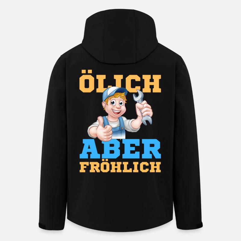 Fröhlicher Schrauber Werkstatt-Design - Recycelte Männer Softshell-Jacke von Stanley/Stella - Schwarz
