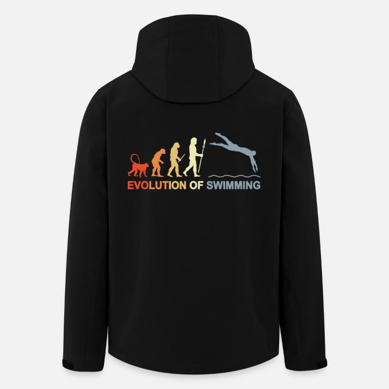 Évolution de la natation - Veste softshell homme en polyester recyclé Stanley/Stella - noir