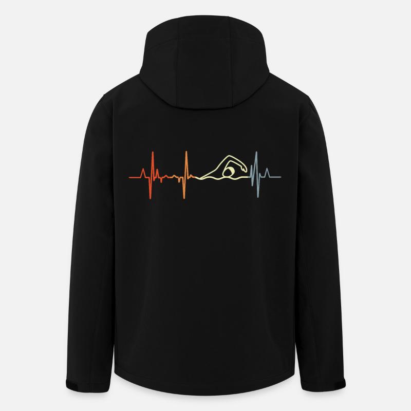Schwimmer Herzlinie - Recycelte Männer Softshell-Jacke von Stanley/Stella - Schwarz