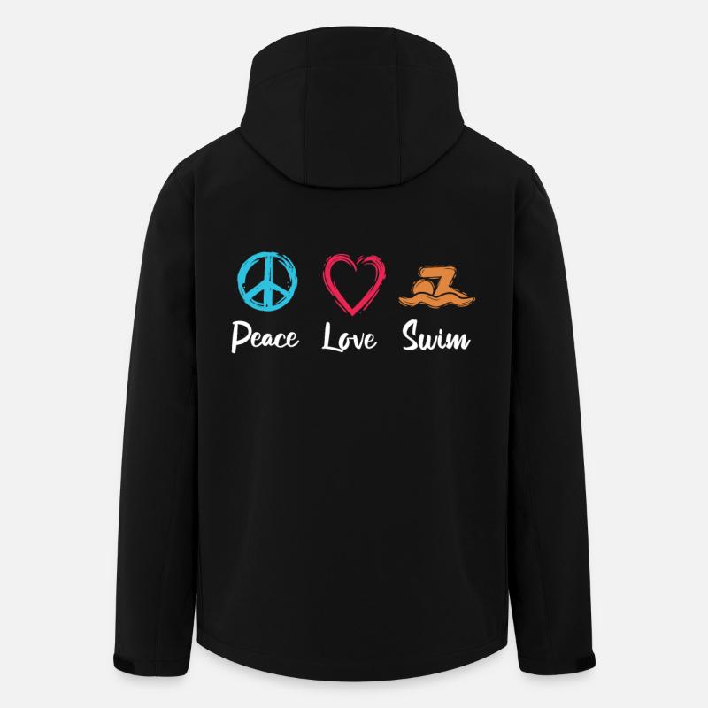Peace Love Swimming - Men’s Recycled Softshell Jacket by Stanley/Stella - black