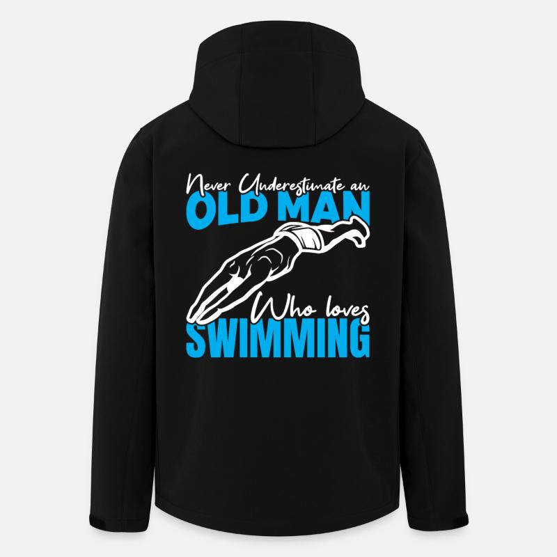 Never underestimate an old swimmer - Men’s Recycled Softshell Jacket by Stanley/Stella - black