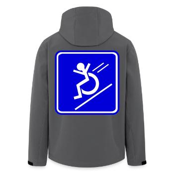 This wheelchair user rolls down quickly * - Men’s Recycled Softshell Jacket by Stanley/Stella - black - Back - AI Model Male 185 light (185cm)