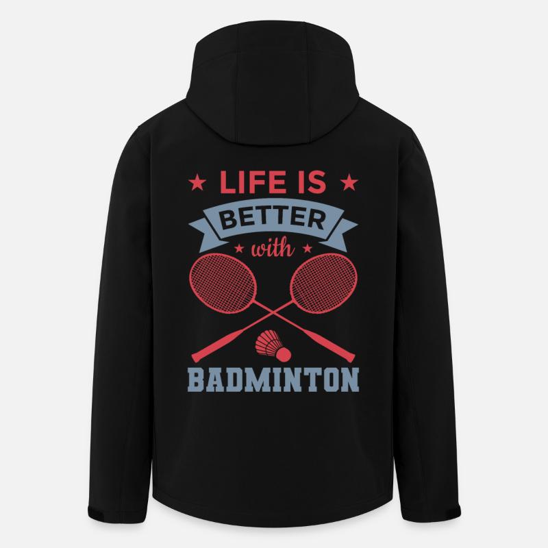 Life is better with badminton - Men’s Recycled Softshell Jacket by Stanley/Stella - black
