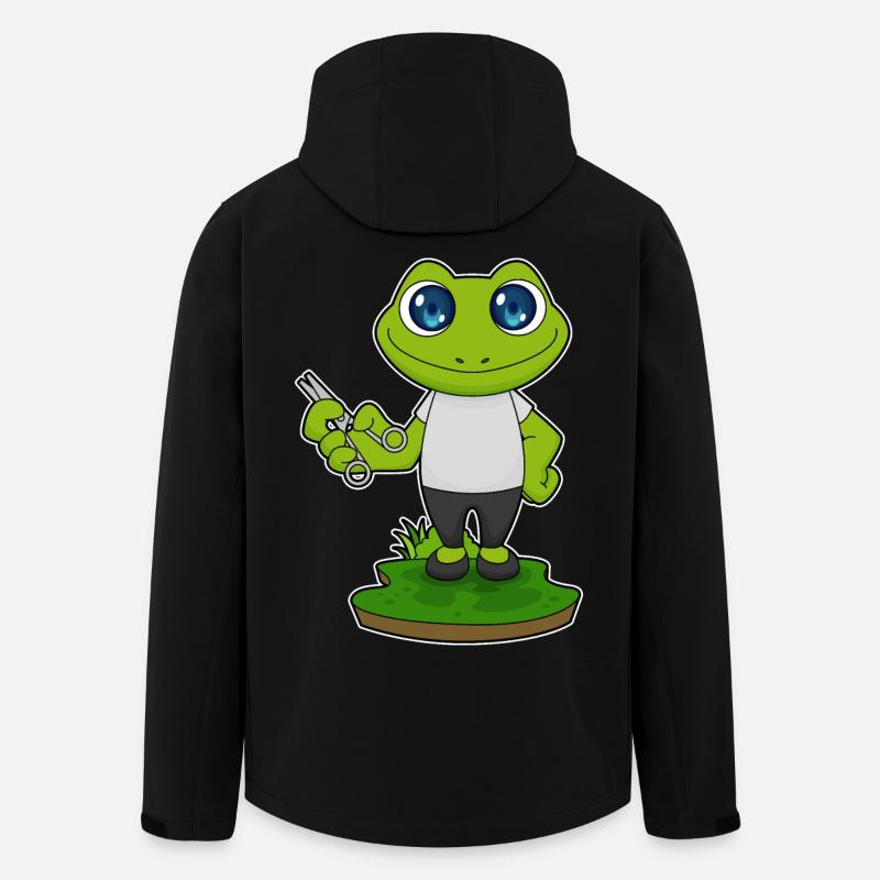 Frosch Barbier Schere - Recycelte Männer Softshell-Jacke von Stanley/Stella - Schwarz