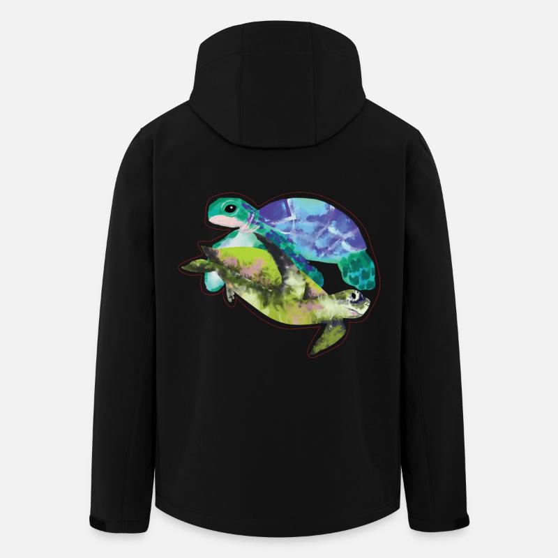 Aquarell Leitfähige Tropfen Schildkröte - Recycelte Männer Softshell-Jacke von Stanley/Stella - Schwarz