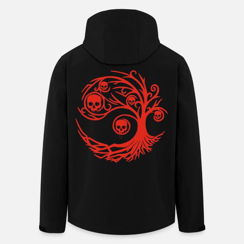 Roter Baum mit Totenköpfen - Recycelte Männer Softshell-Jacke von Stanley/Stella - Schwarz
