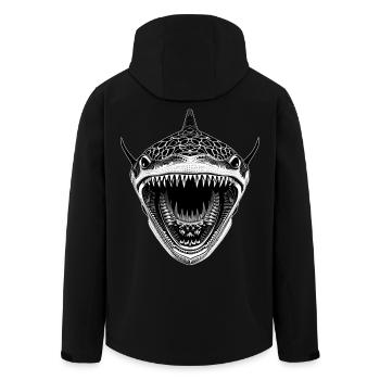 Great shark with open mouth - Men’s Recycled Softshell Jacket by Stanley/Stella - black - Back - AI Model Male 185 light (185cm)