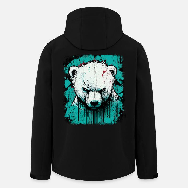 Wütender Eisbär - Recycelte Männer Softshell-Jacke von Stanley/Stella - Schwarz