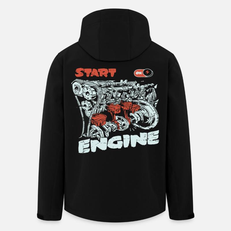 Start the engine, engine, engine - Men’s Recycled Softshell Jacket by Stanley/Stella - black