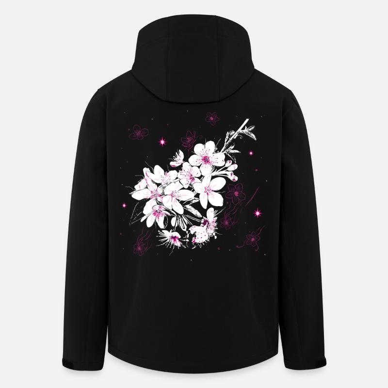Cherry Blossom Sakura Spring - Men’s Recycled Softshell Jacket by Stanley/Stella - black