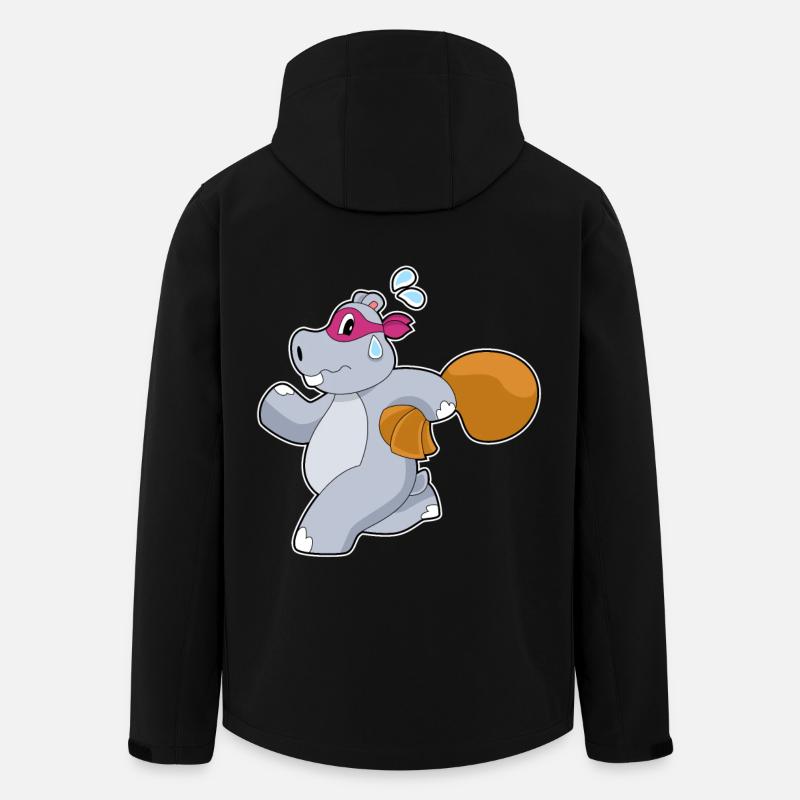 Sac d’argent Hippo Robber - Veste softshell homme en polyester recyclé Stanley/Stella - noir