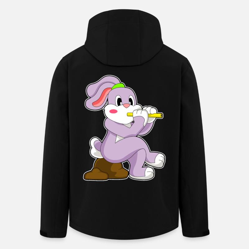 Hase Flöte Musik - Recycelte Männer Softshell-Jacke von Stanley/Stella - Schwarz