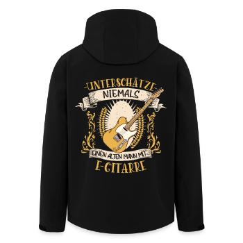 E-Gitarre Musiker Elektro Gitarre Geschenk - Recycelte Männer Softshell-Jacke von Stanley/Stella - Schwarz - Hinten - AI Model Male 185 light (185cm)