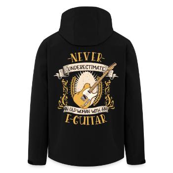 Electric Guitar Musician Musical Instrument Gift - Men’s Recycled Softshell Jacket by Stanley/Stella - black - Back - AI Model Male 185 light (185cm)